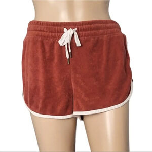 Forever 21 Rust Red White Stripes shorts